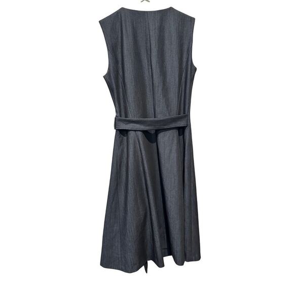 Calvin Klein Size 4 Collar Knee Length Wrap Dress Gray Workwear Office Collared - Picture 2 of 12
